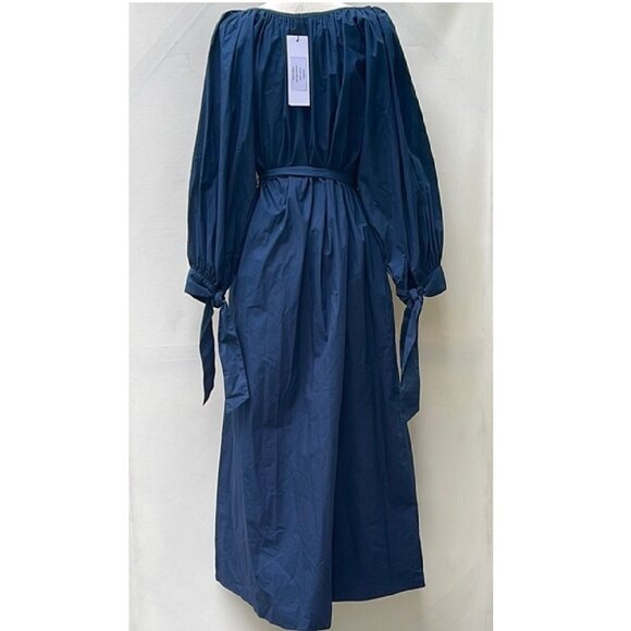 NWT $322 RHODE ANNIE NAVY COTTON POPLIN FULL LENGTH DRESS SIZE S - Picture 4 of 7